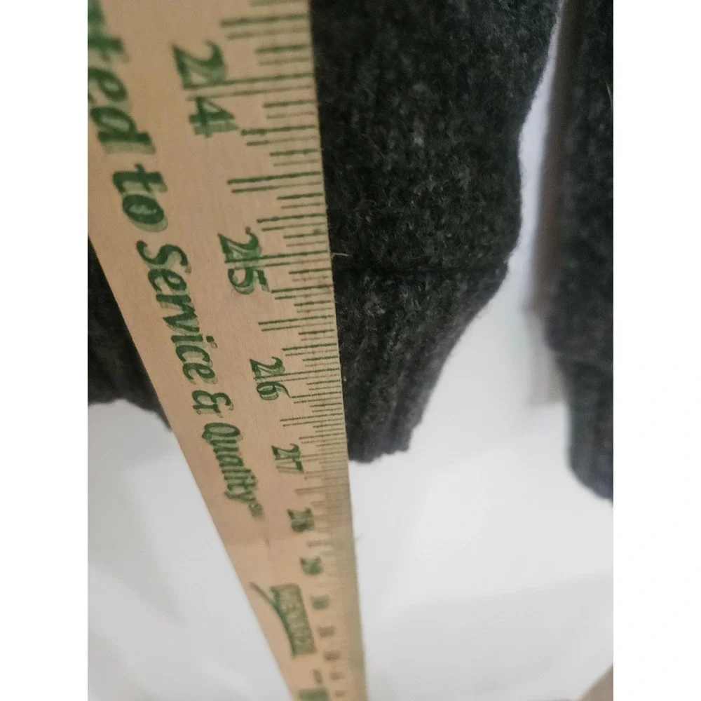 LL Bean Mens XXL Lambswool Quarter Zip Fleece Lined Sweater Gray Mock Neck Pocke